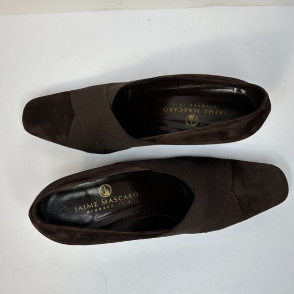 Jaime Mascaro Suede Brown Wedge Pump Slip On Shoes Comfort Stylish Spanish Made - Picture 6 of 8